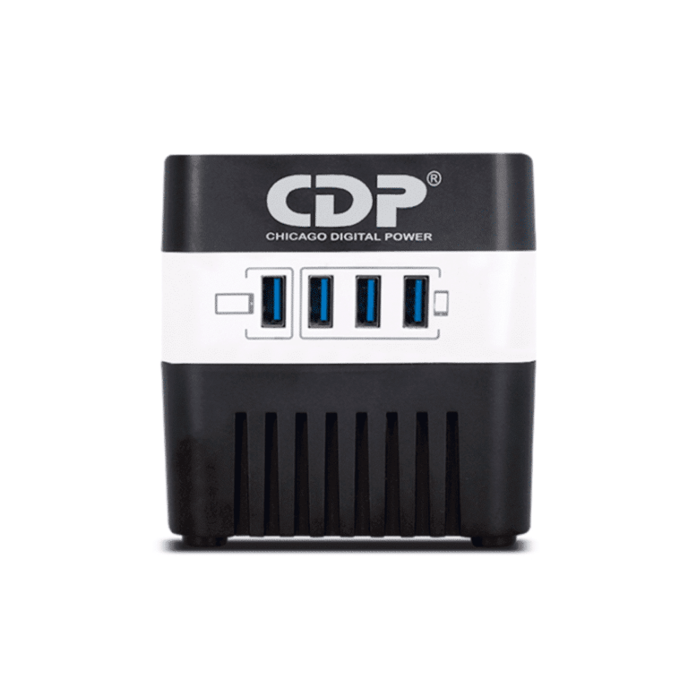 REGULADOR DE VOLTAGE CDP RU-AVR 604 + SUPRESOR DE PICOS + 4 TOMAS + 4USB