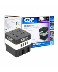 REGULADOR DE VOLTAGE CDP RU-AVR 604 + SUPRESOR DE PICOS + 4 TOMAS + 4USB