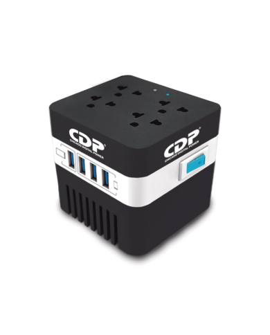 REGULADOR DE VOLTAGE CDP RU-AVR 604 + SUPRESOR DE PICOS + 4 TOMAS + 4USB