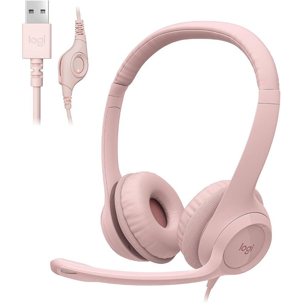 AUDIFONO DIADEMA LOGITECH H390 ROSADO USB-A / MIC CANCELACION DE RUIDO 100KHZ HEADSET