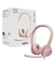 AUDIFONO DIADEMA LOGITECH H390 ROSADO USB-A / MIC CANCELACION DE RUIDO 100KHZ HEADSET