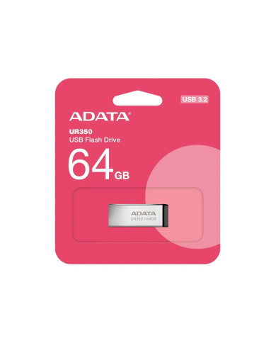 PENDRIVE ADATA 64GB UR350 PLATEADO METALICO USB3.2 / UR350-64G-RSRBK