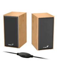 PARLANTES GENIUS SP-HF180 USB MADERA PINE WOOD NORDIC 6W 3.5mm