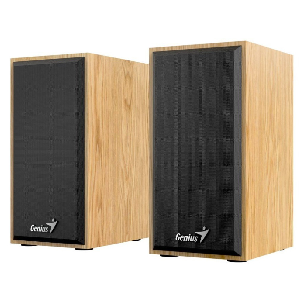 PARLANTES GENIUS SP-HF180 USB MADERA PINE WOOD NORDIC 6W 3.5mm