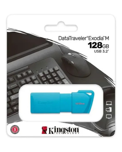 PENDRIVE KINGSTON 128GB USB3.2 EXODIA M TURQUESA K