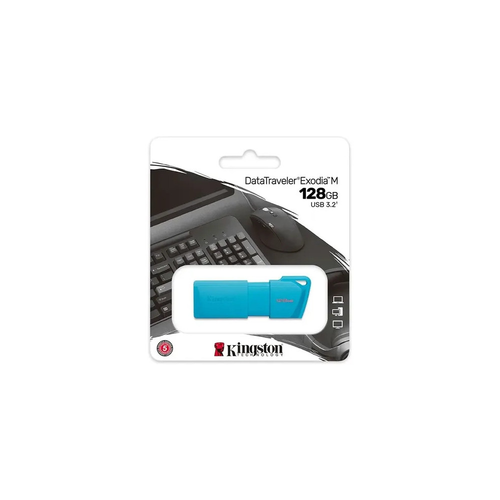 PENDRIVE KINGSTON 128GB USB3.2 EXODIA M TURQUESA K