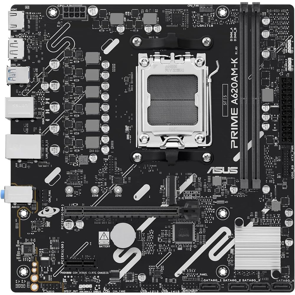 MAINBOARD ASUS A620AM-K PRIME AM5 2xDDR5 AURA PCIE4 AI DP/HDMI / 90MB1GX0-M0EAY0