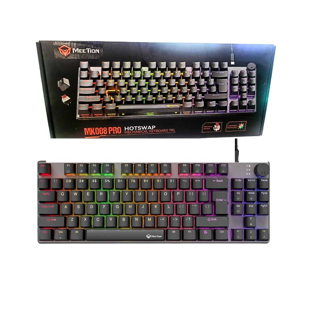 TECLADO MECANICO MEETION MK008 PRO 80% SW RED USB-C RGB HOT SWAP