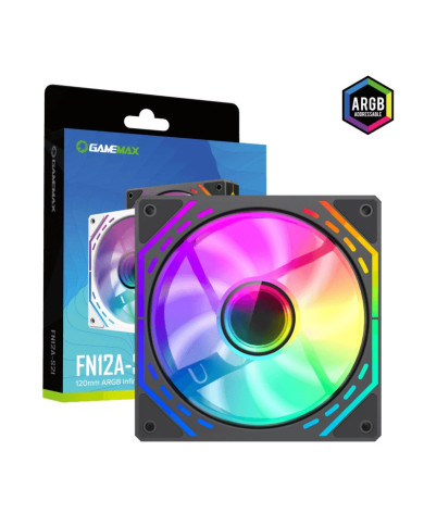 VENTILADOR GAMEMAX FN12A-S21 NEGRO 1x120MM INFINITY ARGB PWM