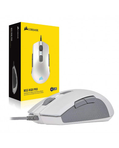 MOUSE CORSAIR M55 RGB PRO BLANCO USB CUE CH-9308111 AMBIDIESTRO 12400DPI