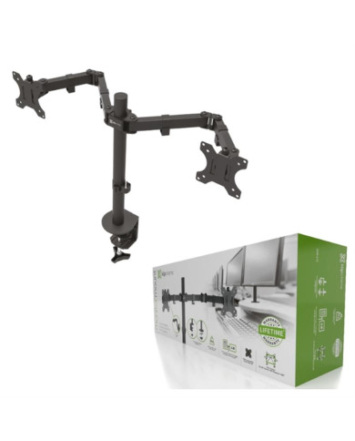SOPORTE PARA MONITOR DOBLE 13"-32" 8KG VESA KLIPX KPM-310