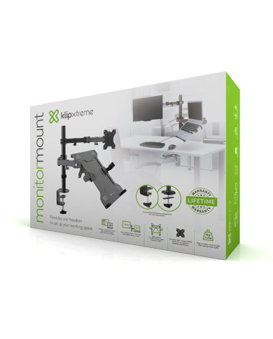 SOPORTE PARA MONITOR Y LAPTOP 2-EN-1 13-32"(MONIT) 15,6·(LAPT) 360VESA 8KG/4,5KG