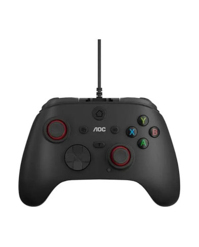 GAMEPAD AOC GC100B USB NEGRO MULTIDISPOSITIVO + TURBO + MACRO PROGRAMMING