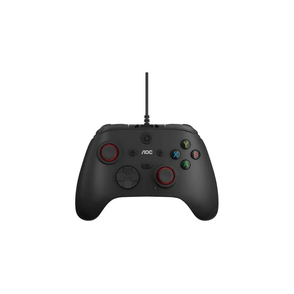 GAMEPAD AOC GC100B USB NEGRO MULTIDISPOSITIVO + TURBO + MACRO PROGRAMMING