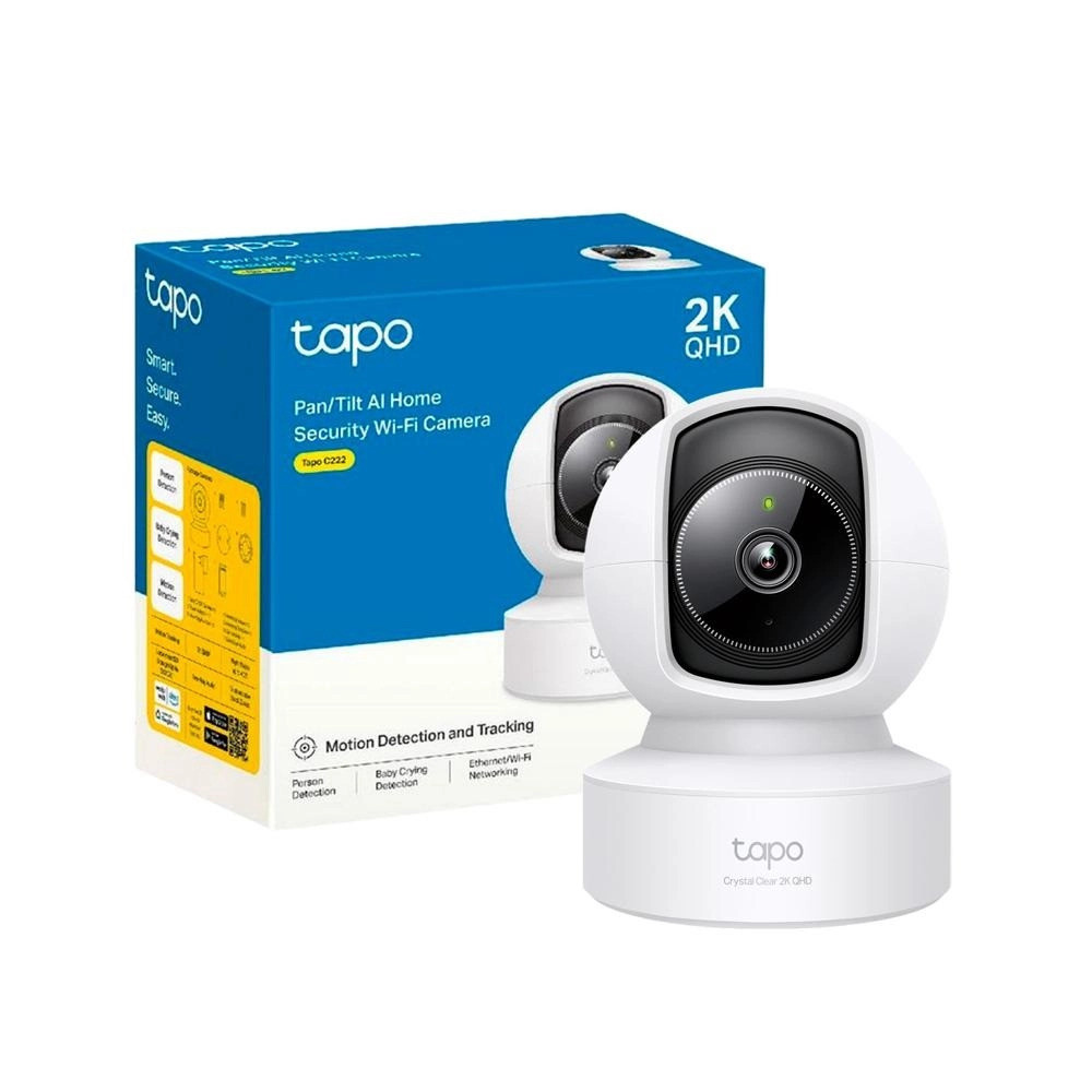 CAMARA DE SEGURIDAD TAPO C222 TPLINK / 360 GRADOS / 2K QHD / DETECCION DE MOVIMIENTO POR IA/ HASTA MICROSD 512GB / WIFI 2.4GHZ