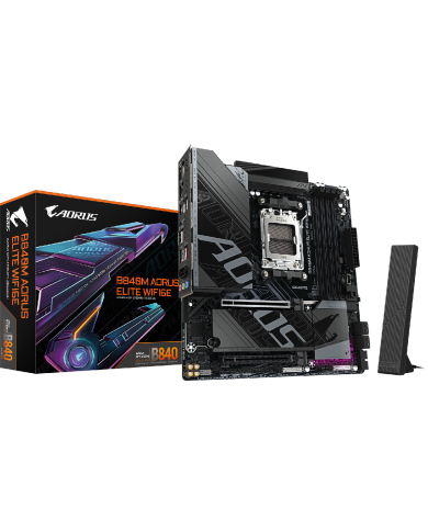 MAINBOARD GAMER AORUS B840M ELITE WIFI6E GIGABYTE AMD R9 DDR5-5200 BT PCLE 4.0 AM5