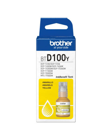 TINTA BROTHER BTD100Y AMARILLA 48.8ml 5000 pag (T310/T510W/T710W/T810W/T910DW)