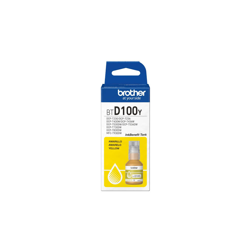 TINTA BROTHER BTD100Y AMARILLA 48.8ml 5000 pag (T310/T510W/T710W/T810W/T910DW)