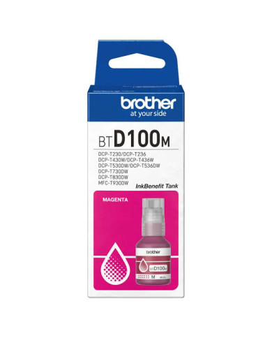 TINTA BROTHER BTD100M MAGENTA 48.8ml 5000 pag (T310/T510W/T710W/T810W/T910DW)