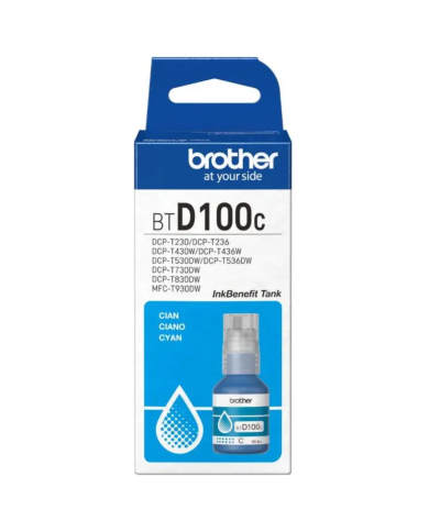 TINTA BROTHER BTD100C CYAN 48.8ml 5000 pag (T310/T510W/T710W/T810W/T910DW)