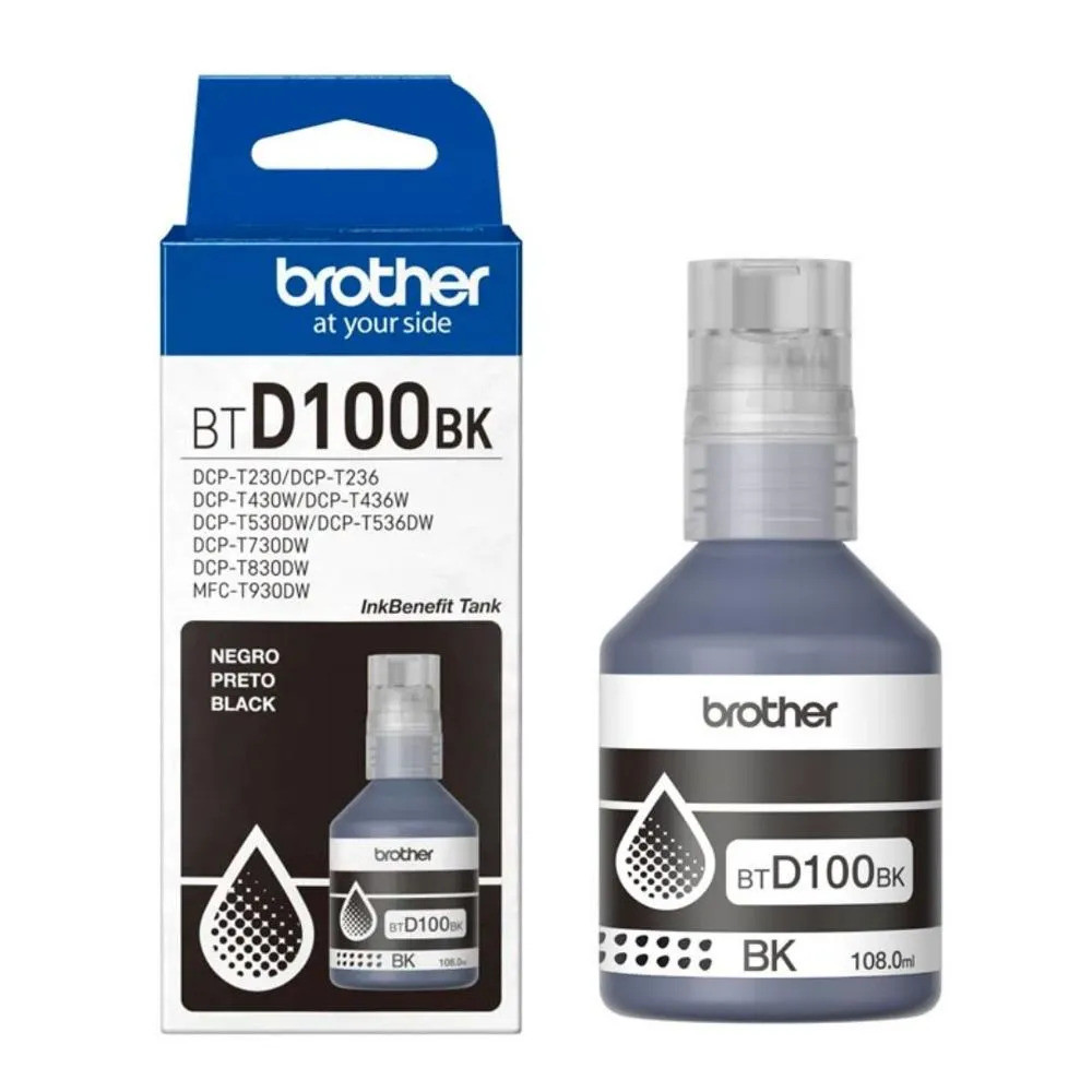 TINTA BROTHER BTD100BK NEGRO 108.0ML T930DW T8
