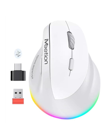 MOUSE WIRELESS VERTICAL MT-BTM010R BLANCO/GRIS MEETION  ERGO / 14-01-078