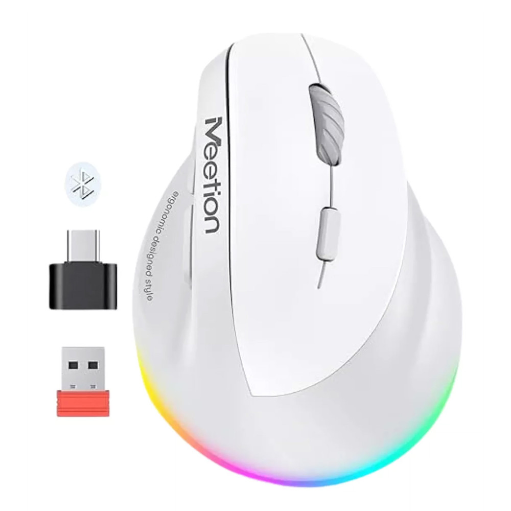 MOUSE WIRELESS VERTICAL MT-BTM010R BLANCO/GRIS MEETION  ERGO / 14-01-078
