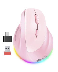 MOUSE WIRELESS VERTICAL ERGO MT-BTM010R ROSADO MEETION / 14-01-079