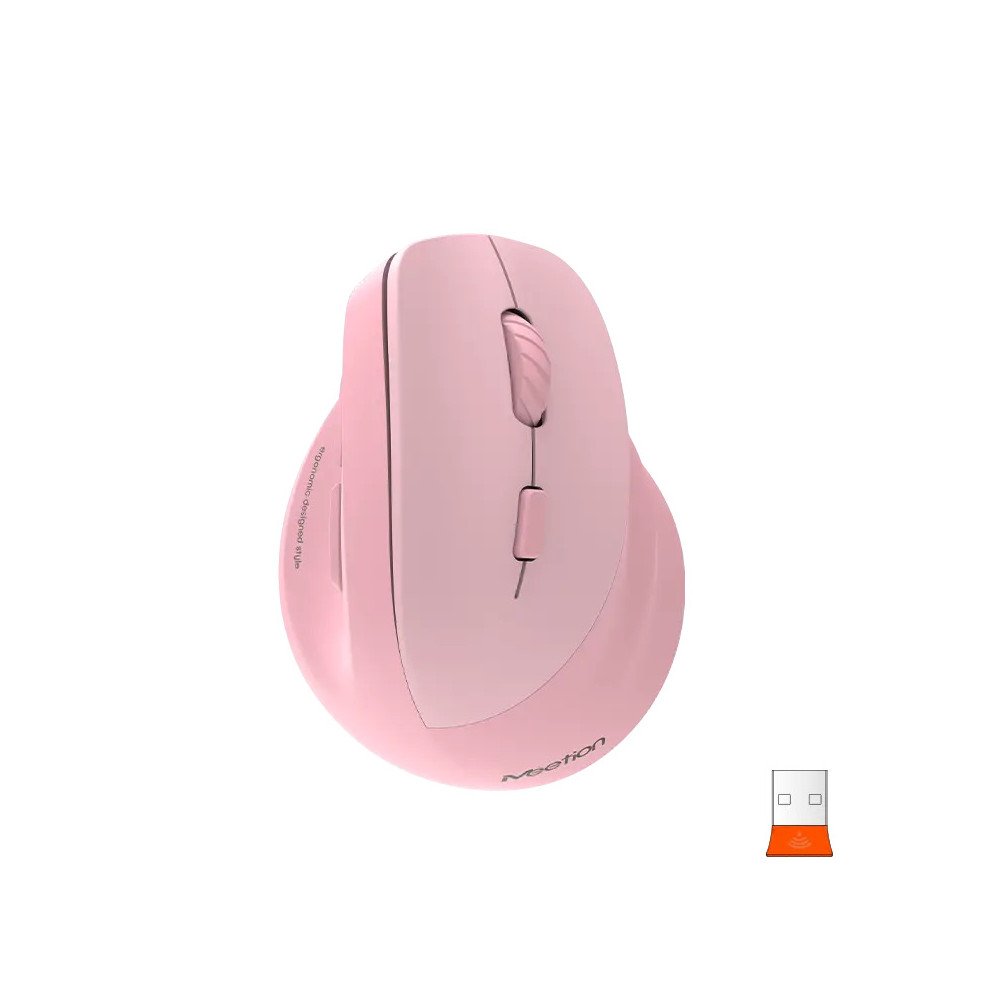 MOUSE WIRELESS VERTICAL ERGO MT-BTM010R ROSADO MEETION / 14-01-079