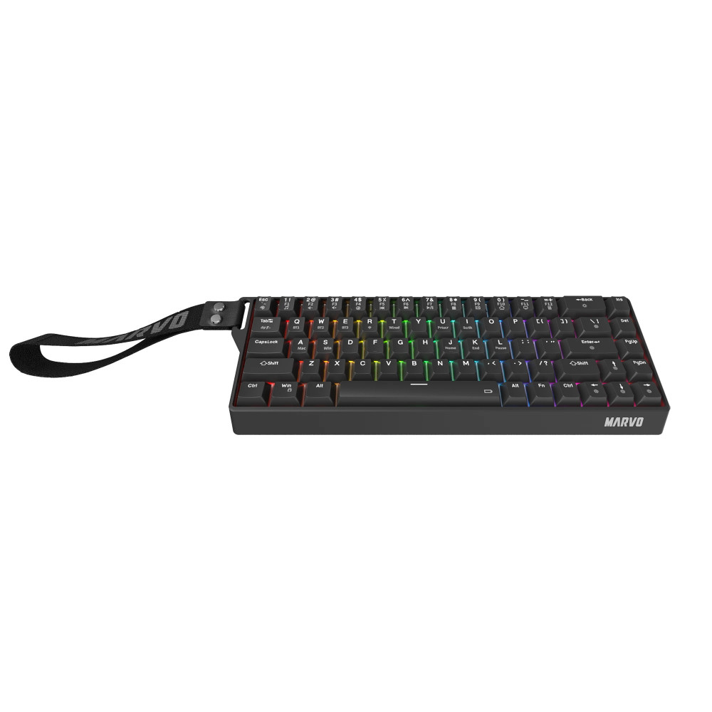 TECLADO MECANICO MARVO KG965W BK SABER 65W TRI-MODO RGB SW BANANA CRYSTAL