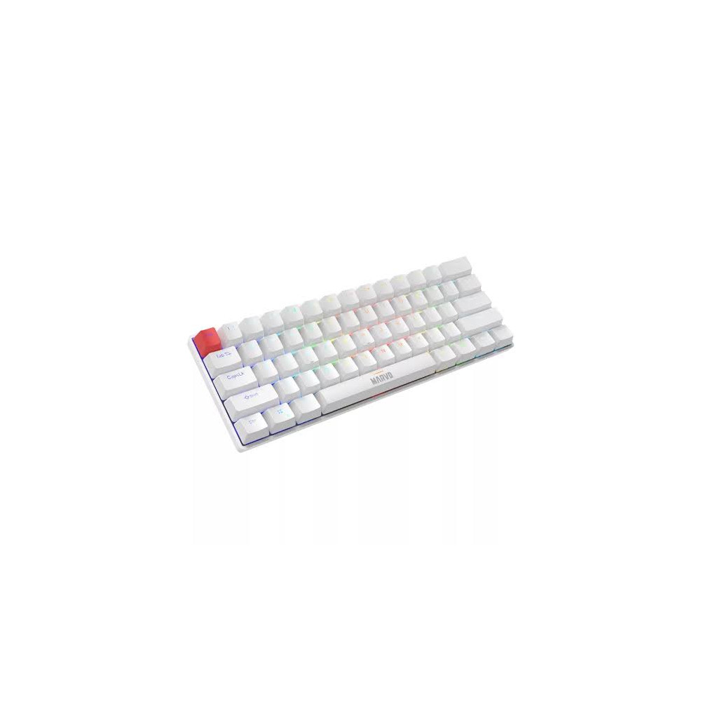 TECLADO MECANICO 60% MARVO SABER 61 KG933G SP BLANCO MECH USB RGB