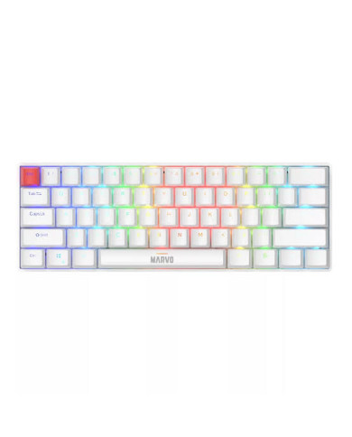 TECLADO MECANICO 60% MARVO SABER 61 KG933G SP BLANCO MECH USB RGB