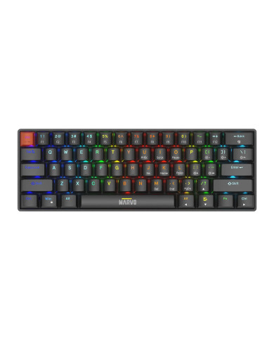 TECLADO MECANICO 60% MARVO SABER 61 KG933G SP NEGRO MECH USB RGB