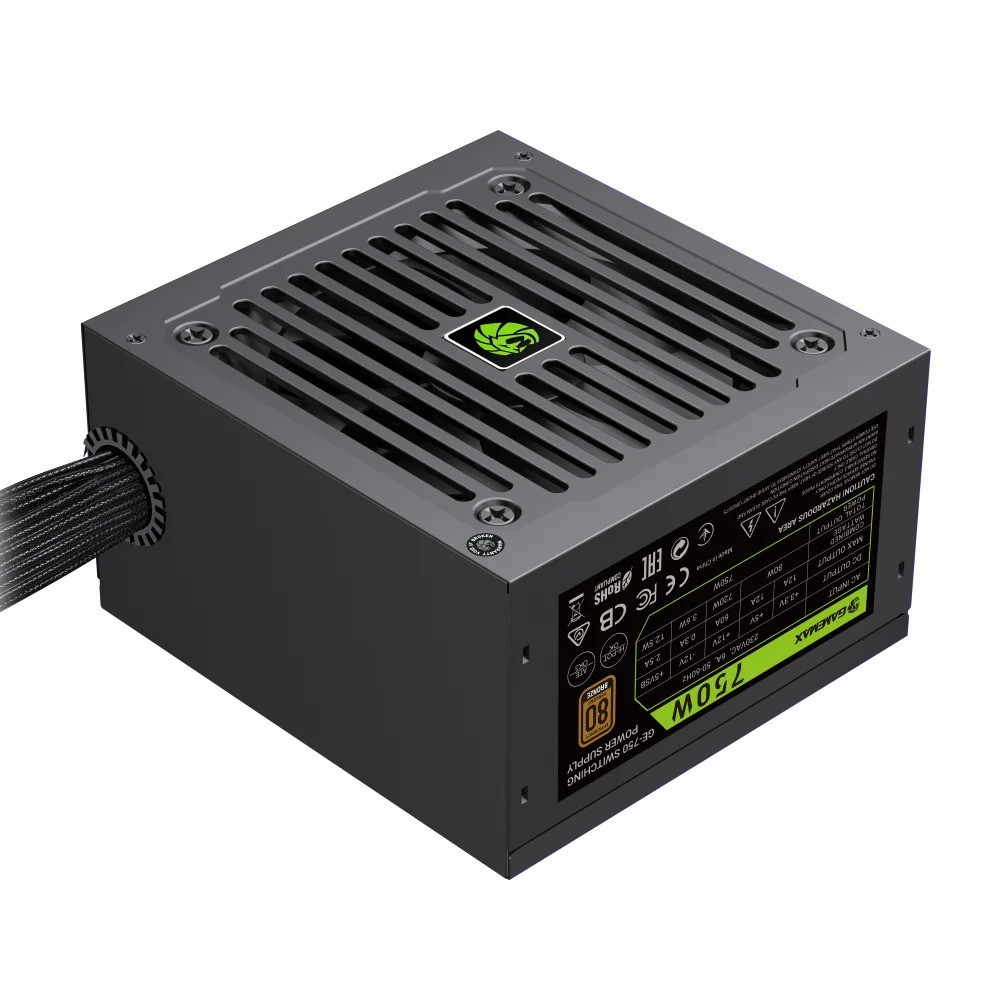 FUENTE DE PODER GAMEMAX GE-750 80P BRONZE NEGRA PCIe5.1 ATX3.1