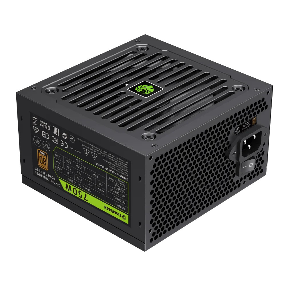 FUENTE DE PODER GAMEMAX GE-750 80P BRONZE NEGRA PCIe5.1 ATX3.1