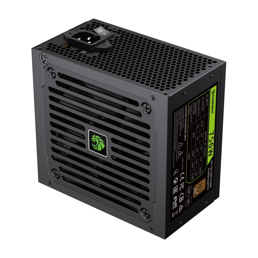 FUENTE DE PODER GAMEMAX GE-750 80P BRONZE NEGRA PCIe5.1 ATX3.1