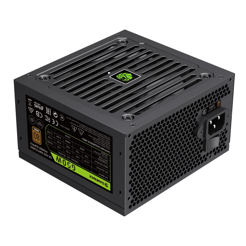 FUENTE DE PODER GAMEMAX GE-650 80P BRONZE NEGRA PCIe5.1 ATX3.1