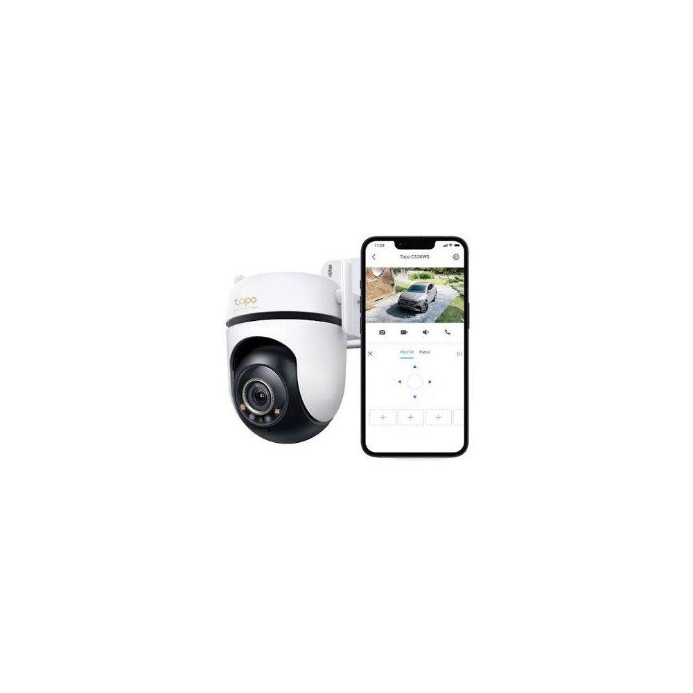CAMARA DE SEGURIDAD TAPO C530WS TPLINK / 360 GRADOS / IP66 / 5MP / IA / VISION NOCTURNA A COLOR / HASTA MICROSD 512GB