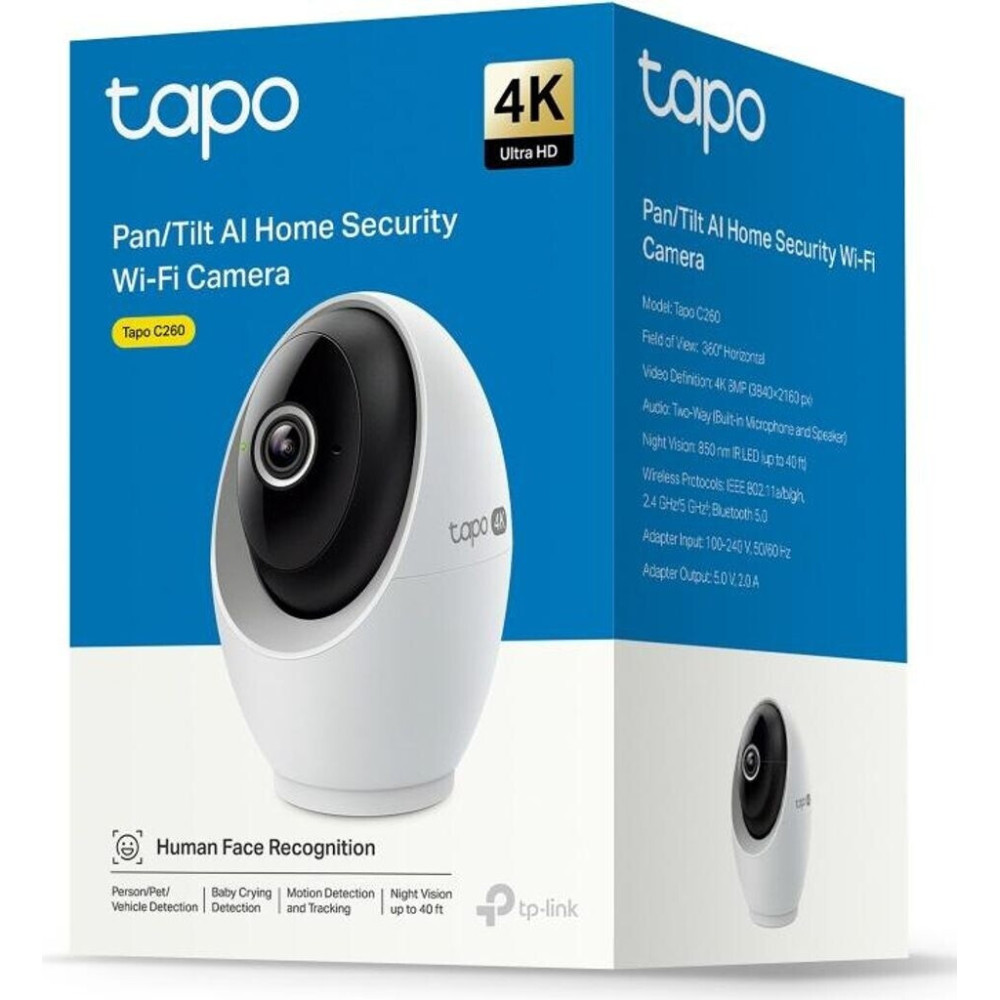 CAMARA DE SEGURIDAD TAPO C260 TPLINK 4K / VISION A COLOR / AUDIO BIDIRECCIONAL / RECONOCIMIENTO FACIAL