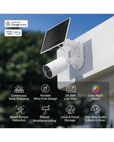 CAMARA DE SEGURIDAD TAPO C410 KIT TPLINK 2K / PANEL SOLAR / WIFI / INALAMBRICA / STARLIGHT