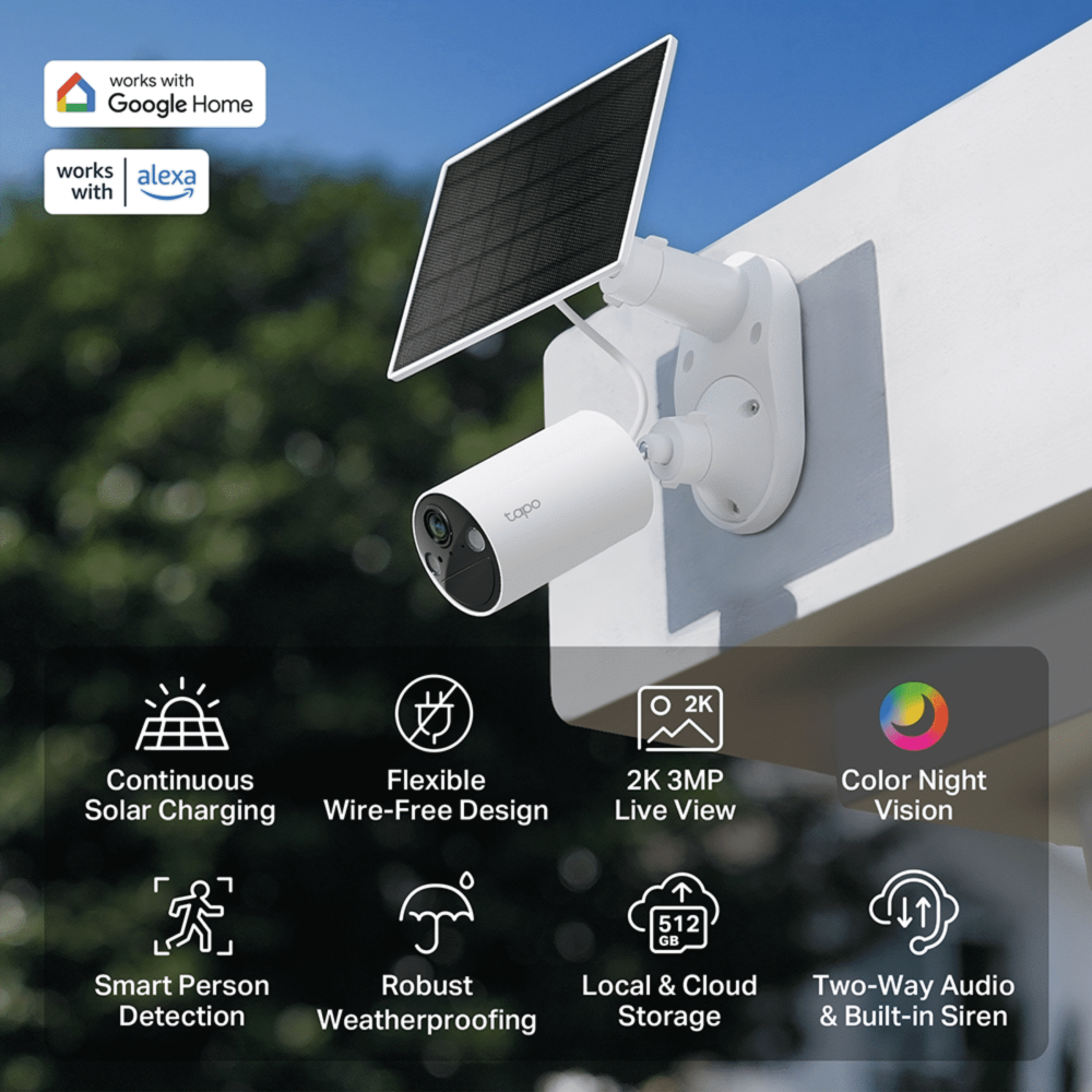 CAMARA DE SEGURIDAD TAPO C410 KIT TPLINK 2K / PANEL SOLAR / WIFI / INALAMBRICA / STARLIGHT