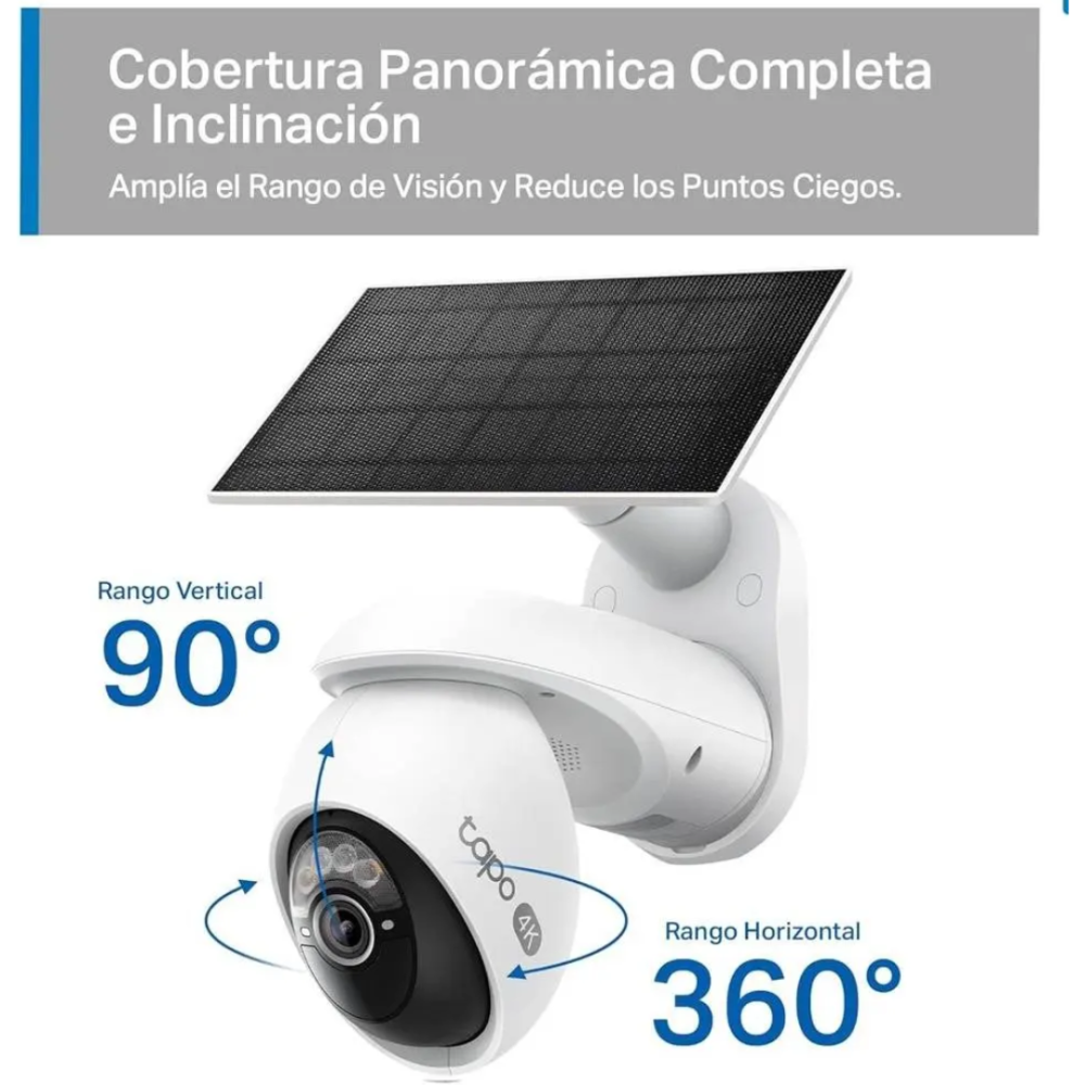 CAMARA TPLINK TAPO C660 KIT/4K/VISION NOCTURNA COLOR /PANEL SOLAR/2.4 A 5 GHZ/360 GRADOS