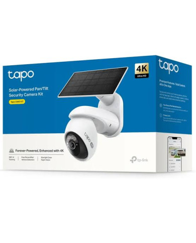 CAMARA TPLINK TAPO C660 KIT/4K/VISION NOCTURNA COLOR /PANEL SOLAR/2.4 A 5 GHZ/360 GRADOS