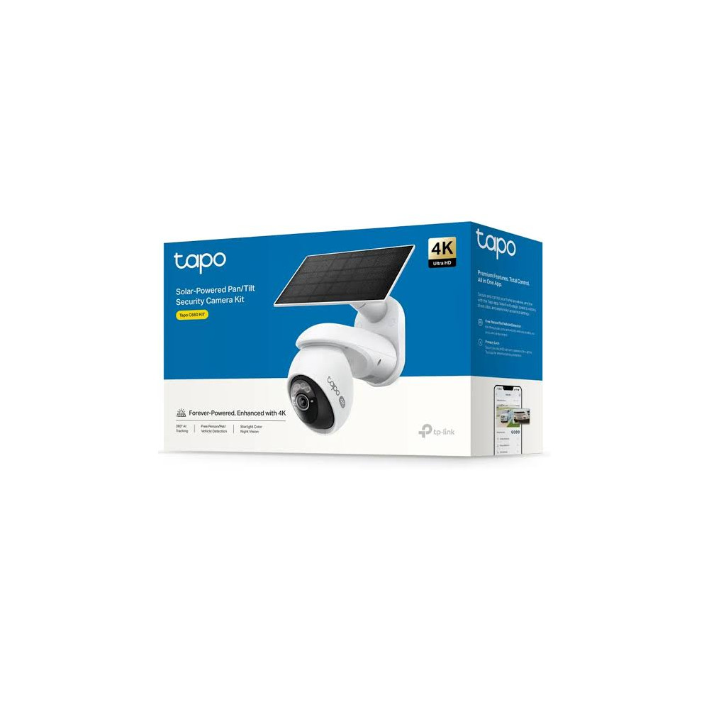 CAMARA TPLINK TAPO C660 KIT/4K/VISION NOCTURNA COLOR /PANEL SOLAR/2.4 A 5 GHZ/360 GRADOS