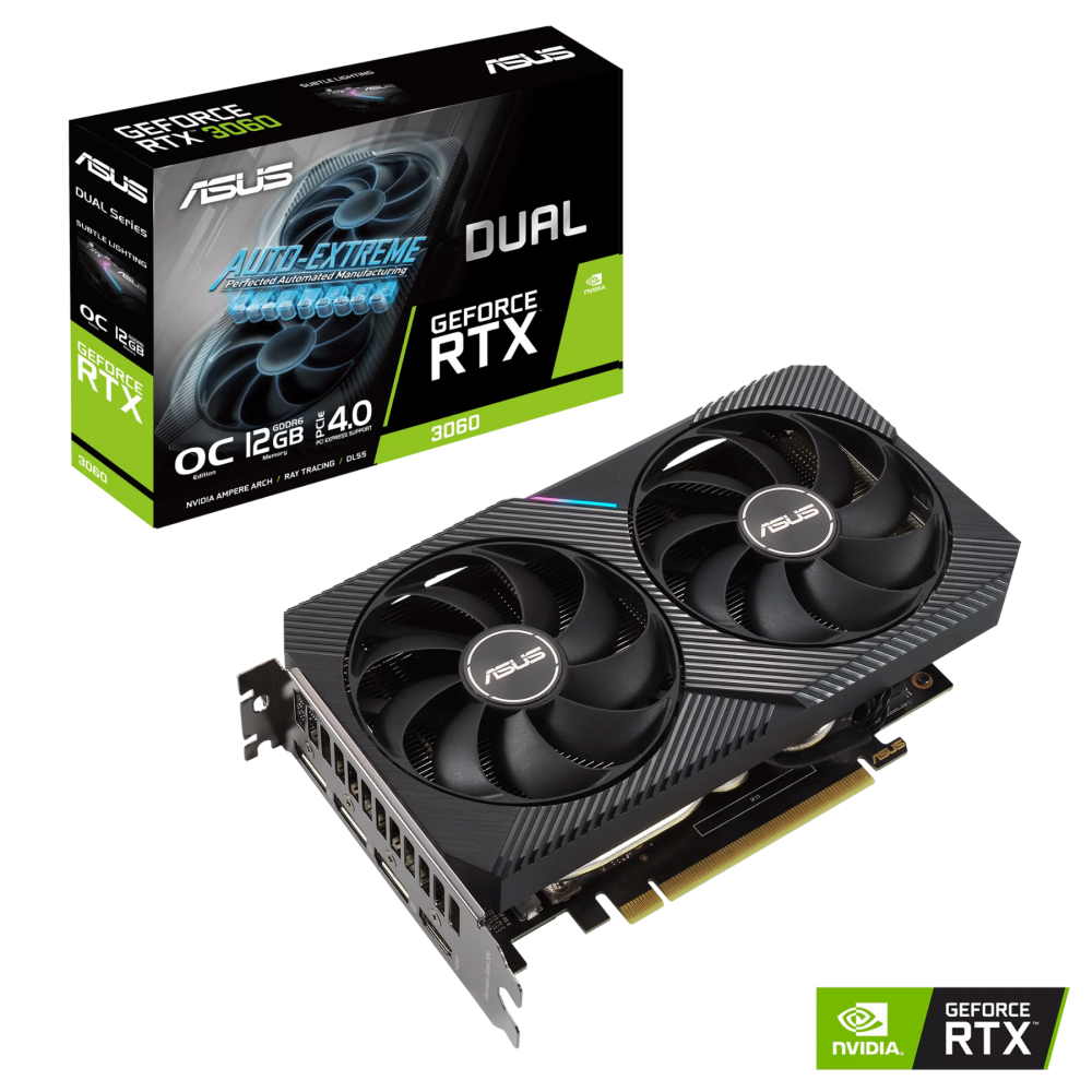TARJETA DE VIDEO ASUS DUAL 12GB  RTX-3060-O12G V2 GDDR6 PCIE 4.0