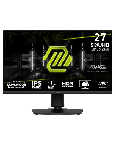 MONITOR MSI GAMING MAG 275UPD E14 / 27" / DUAL MODEL / 4K 144HZ 3840x2160 / FHD 288HZ / 1MS / DP / HDMI / 250NITS / T4YCV20008