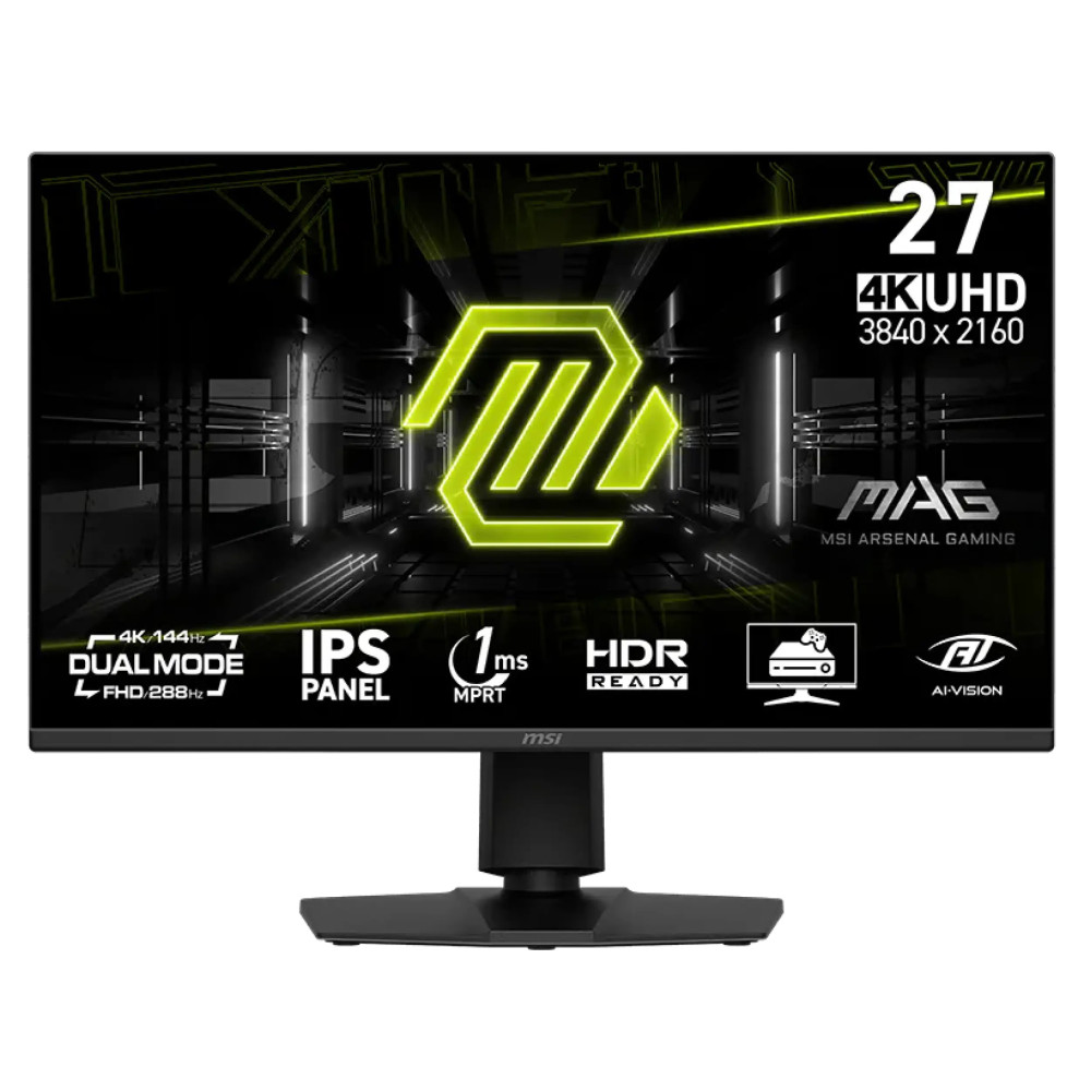 MONITOR MSI GAMING MAG 275UPD E14 / 27" / DUAL MODEL / 4K 144HZ 3840x2160 / FHD 288HZ / 1MS / DP / HDMI / 250NITS / T4YCV20008