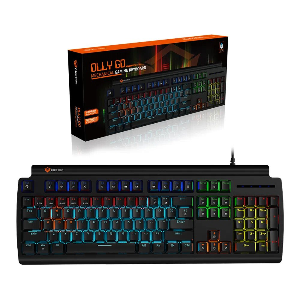 TECLADO MECANICO GAMER MEETION OLLY GO RAINBOW MK600MX NEGRO GAMER / 20-02-111