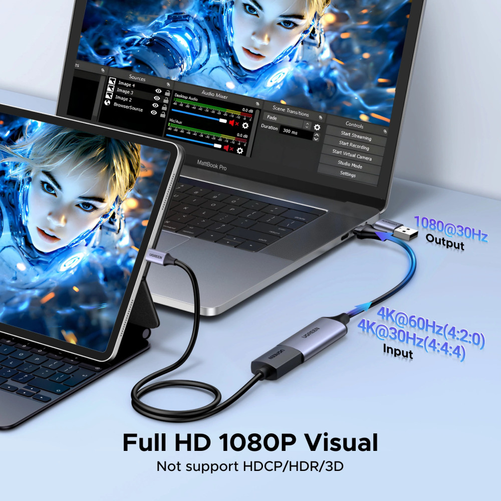 CAPTURADORA DE VIDEO UGREEN A HDMI CM489 40189 / 01-01-052