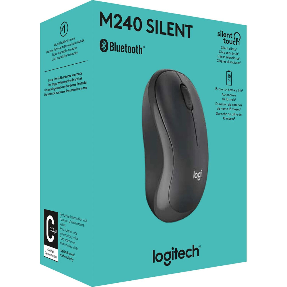 MOUSE LOGITECH M240 GRAPHITE B2B BLUETOOTH 4000DPI SILENT 3-BOT. / 910-007233